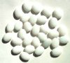 30 12mm Opaque White Flat Oval Beads